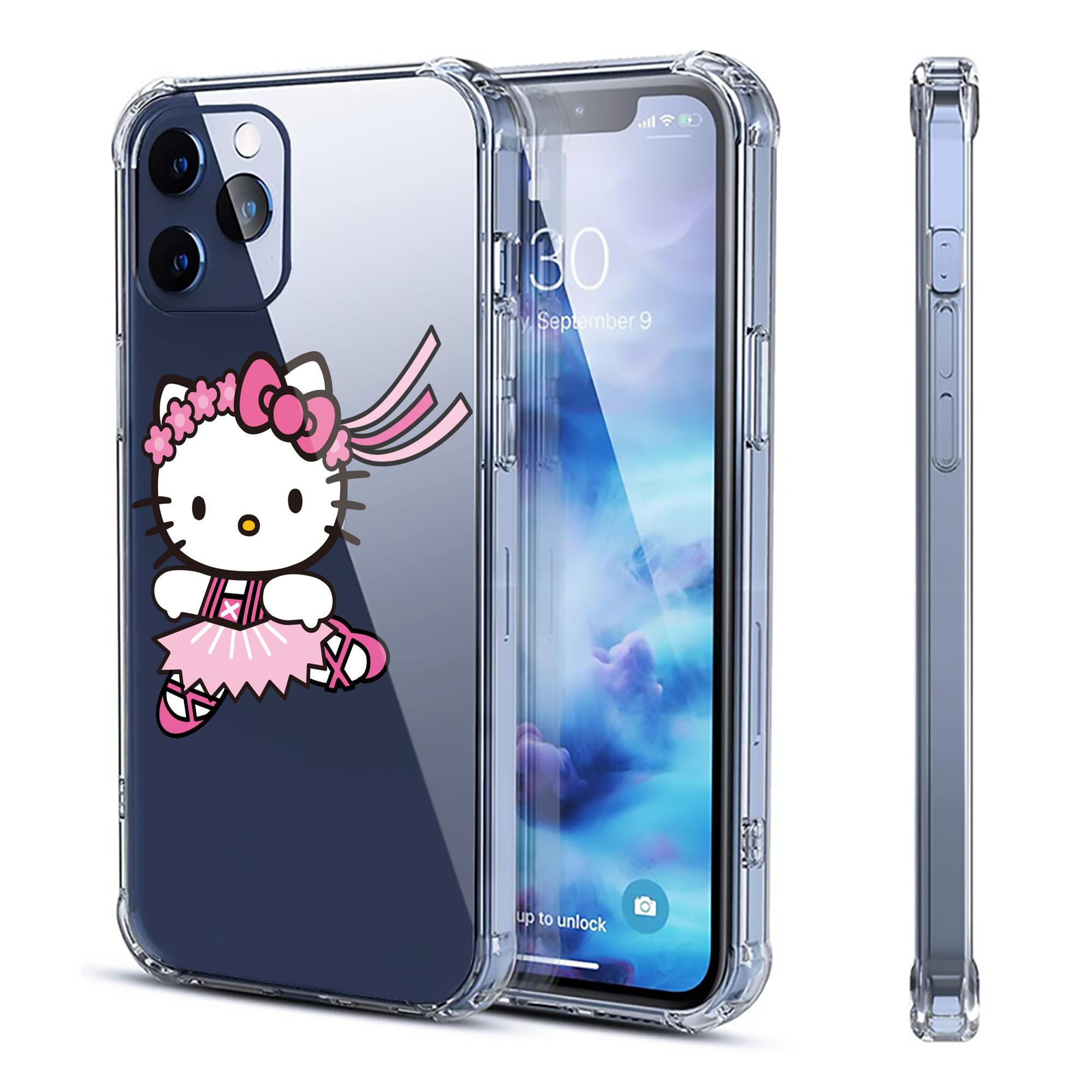 （画像用） Hello Kitty ハローキティ 【iPhone 12シリーズ対応】透明スマホケース（クリアソフトケース）
